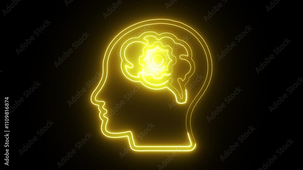 glowing neon rationality icon isolated on black background. HD video motion graphic animation glowing neon rationality icon isolated on black background. HD video motion graphic animation