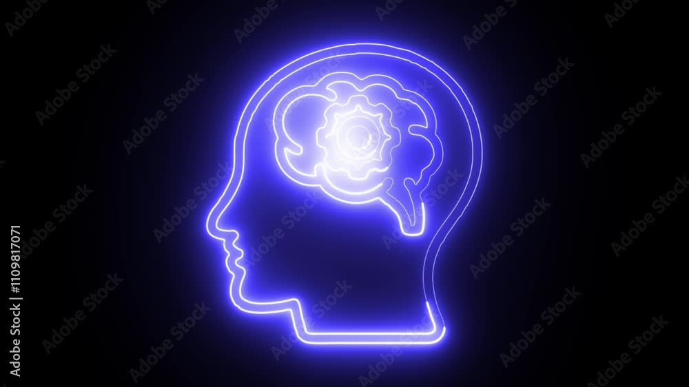glowing neon rationality icon isolated on black background. HD video motion graphic animation glowing neon rationality icon isolated on black background. HD video motion graphic animation