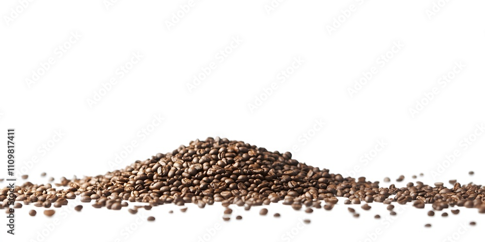Roasted Coffee Beans Pile Isolated On White Background Roasted Coffee Beans Pile Isolated On White Background