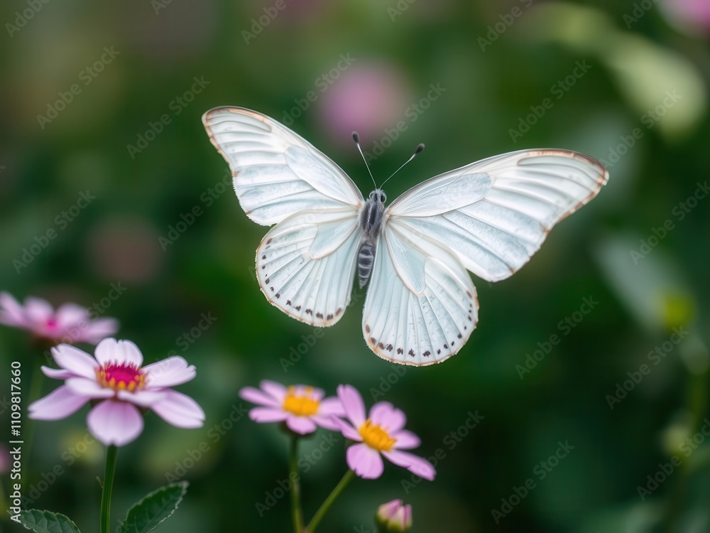 Vibrant pink butterfly with delicate wings, gracefully poised on a pure white background, vibrant, background Vibrant pink butterfly with delicate wings, gracefully poised on a pure white background, vibrant, background