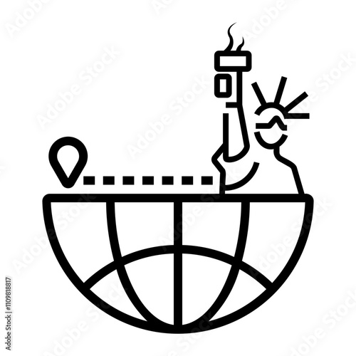 emigration Line Icon
