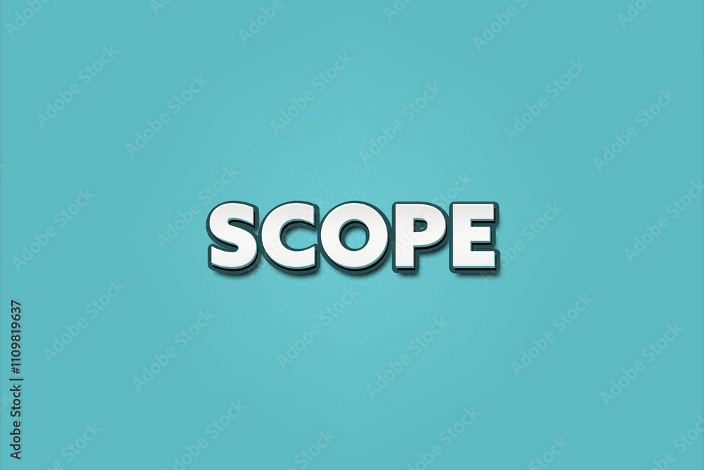 Scope. A Illustration with white text isolated on light green background. Scope. A Illustration with white text isolated on light green background.