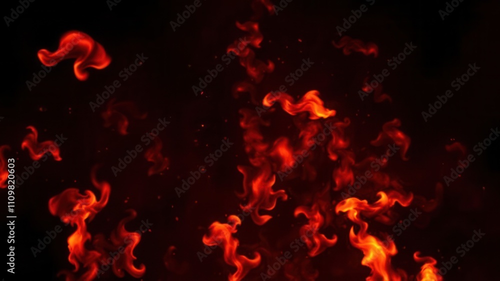 Abstract image of fiery flames engulfing a black background, background, energy Abstract image of fiery flames engulfing a black background, background, energy
