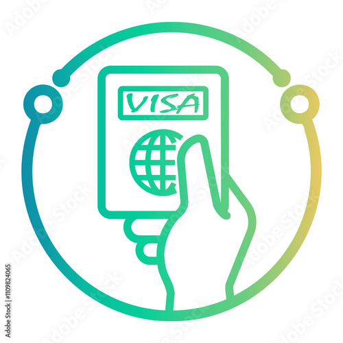 passport Line Gradient Icon
