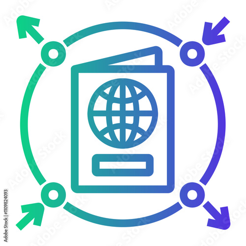 visa Line Gradient Icon