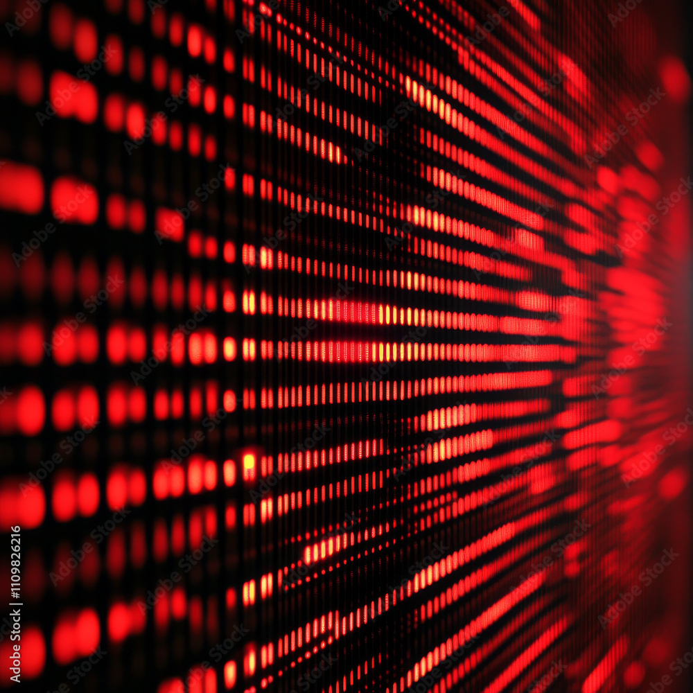 Red LED display with bold light effects. Red LED display with bold light effects.
