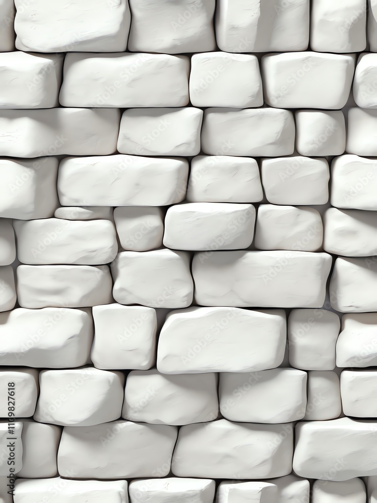 White Stone Wall Texture: A Seamless Pattern of Rustic, Irregularly Shaped Blocks White Stone Wall Texture: A Seamless Pattern of Rustic, Irregularly Shaped Blocks