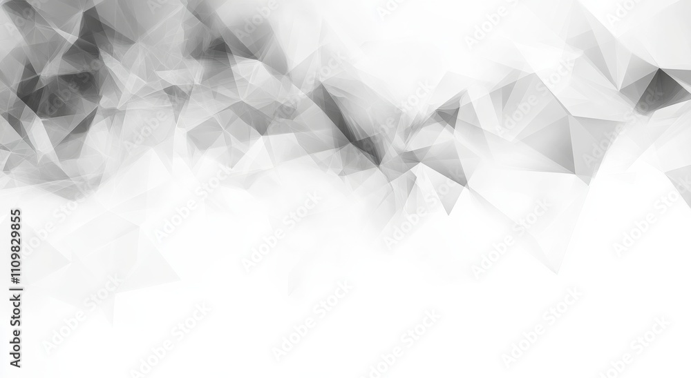 Abstract Gray Polygonal Background with Geometric Shapes and Smoke on White Background Abstract Gray Polygonal Background with Geometric Shapes and Smoke on White Background