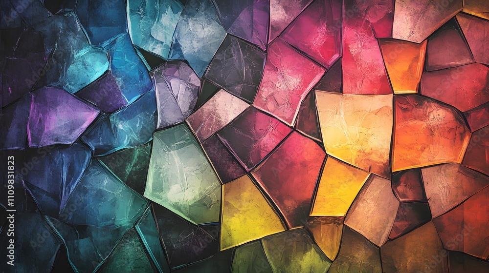 Abstract Colorful Mosaic Gemstone Pattern Design Abstract Colorful Mosaic Gemstone Pattern Design