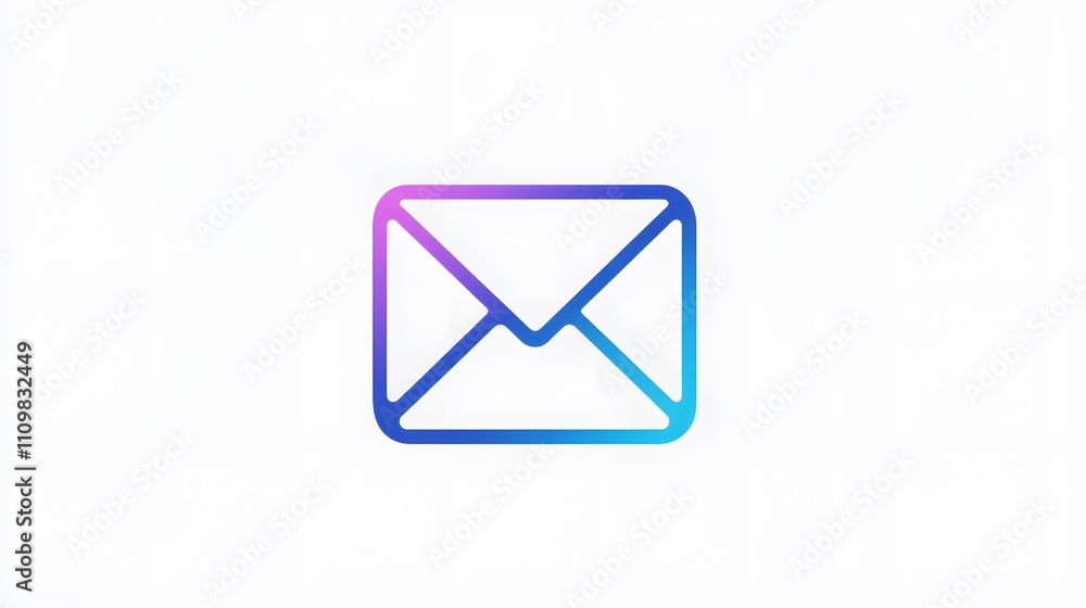 Gradient Blue Envelope Icon Digital Communication Symbol Gradient Blue Envelope Icon Digital Communication Symbol