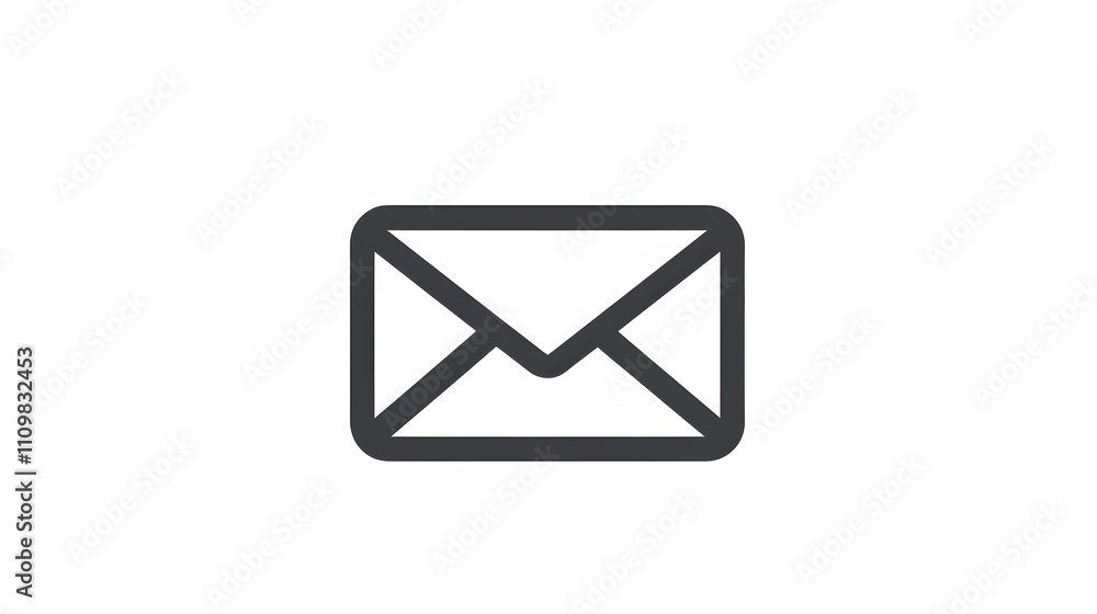 Simple Envelope Icon Represents Digital Messaging