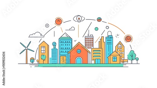 Smart City Modern Buildings Sustainable Urban Development