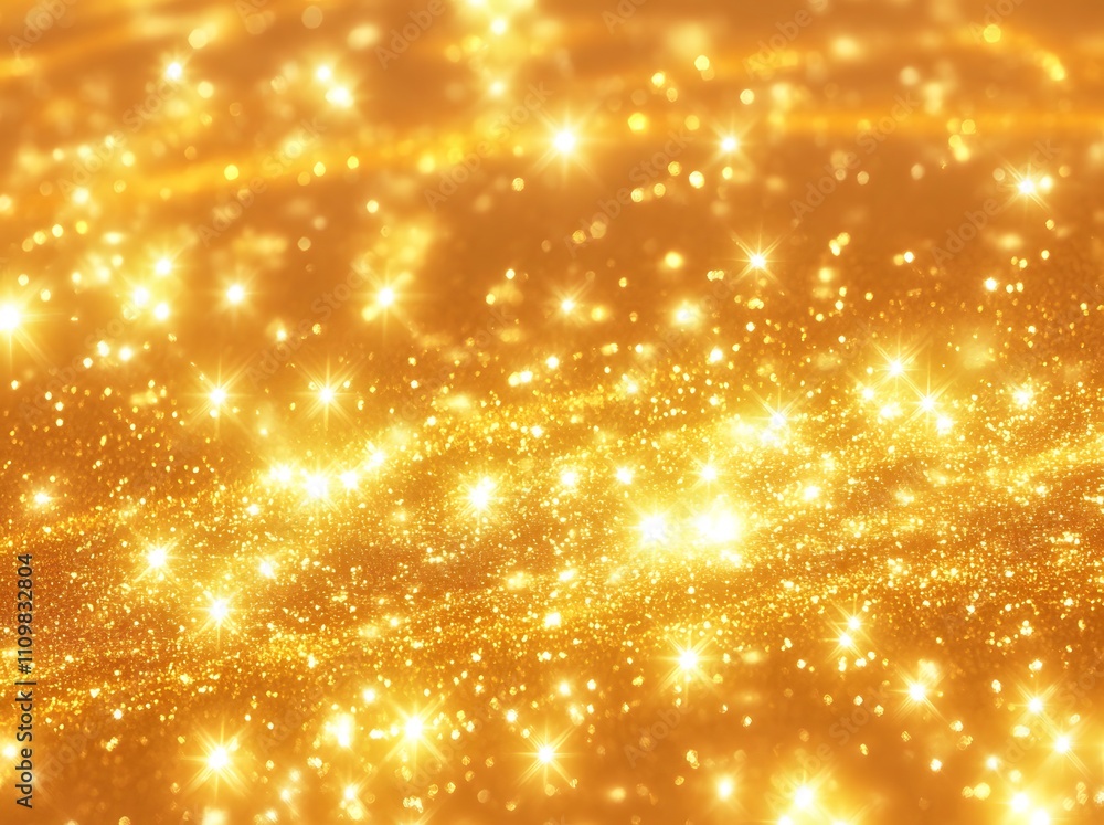Golden Glitter Background With Sparkling Lights Golden Glitter Background With Sparkling Lights
