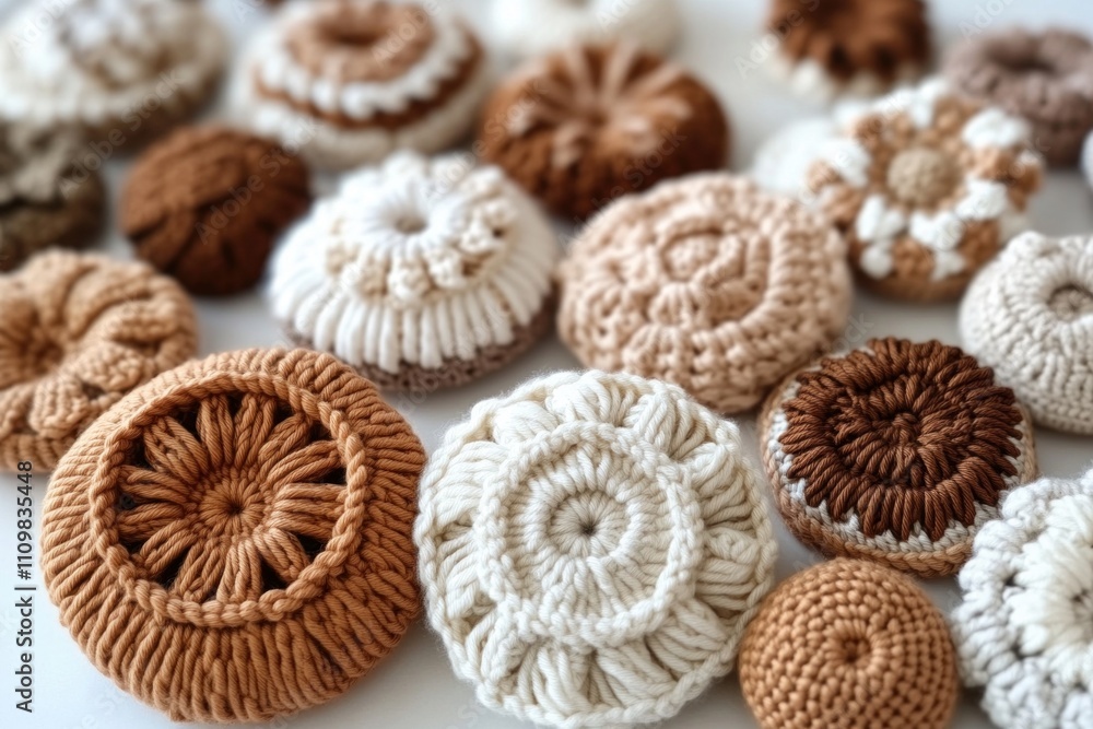 Round crochet doilies displaying knitting and craft skills Round crochet doilies displaying knitting and craft skills