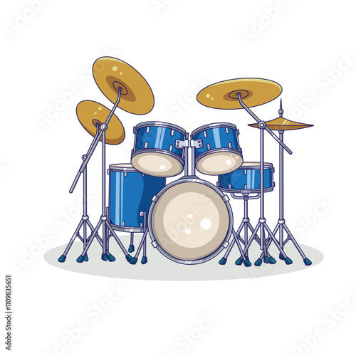 Drum musical instrument complete hand drawing