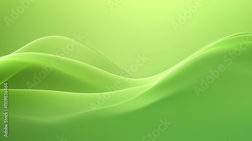 Light background image with smooth green wavy lines