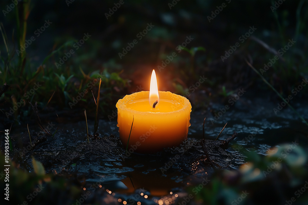 A candle flame glowing in the darkness, symbolizing hope, serenity and spiritual illumination. Concept photography.
A candle flame glowing in the darkness, symbolizing hope, serenity and spiritual illumination. Concept photography.