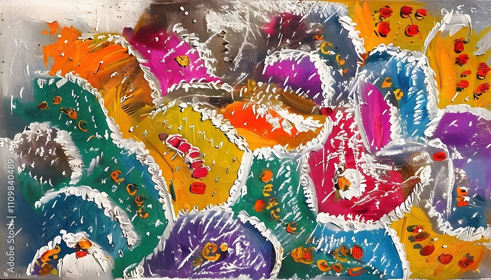 Fototapeta premium colorful rangoli for diwali in traditional hand painted style
