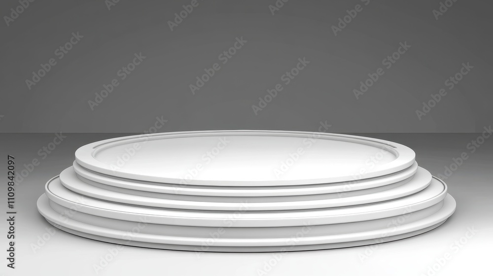 White Circular Platform Display Stand Layers White Circular Platform Display Stand Layers