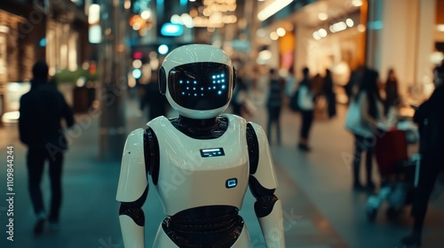 Wallpaper Mural A humanoid robot standing in a busy shopping area. Torontodigital.ca