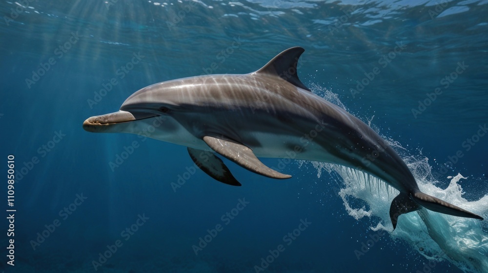 Naklejka premium DOLPHIN IN THE SEA