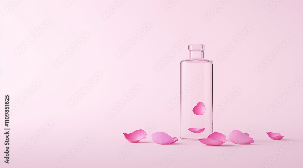 Rose Petals and Buds Twisting Around a Glass in a New Light Rose Petals and Buds Twisting Around a Glass in a New Light
