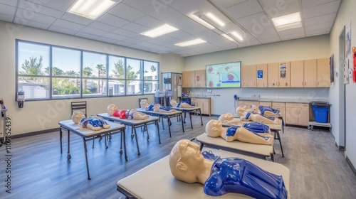 CPR Training Room with Mannequins for Lifesaving Practice