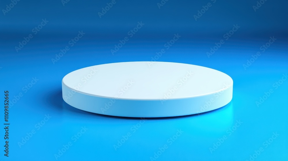 A Single White Cylinder Rests On A Blue Background A Single White Cylinder Rests On A Blue Background