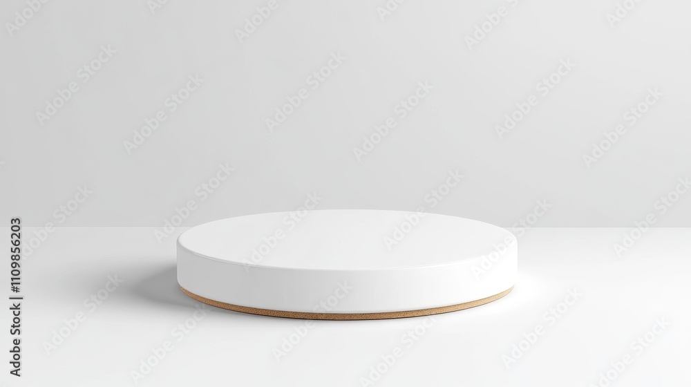 White Circular Display Stand on White Background White Circular Display Stand on White Background
