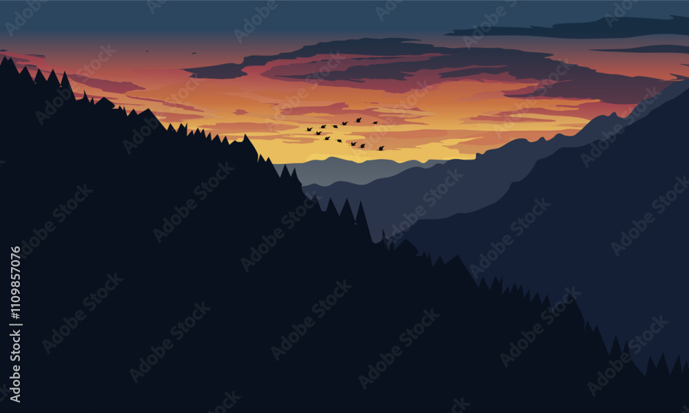 Obraz premium sunrise over mountains
