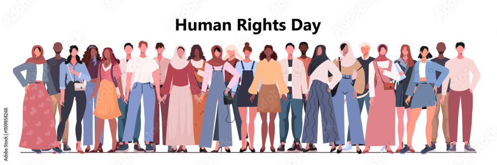 Human Rights Day is observed annually around the world on 10 December. Unity, equality, friendship and support. Vector illustration. Not AI generated Human Rights Day is observed annually around the world on 10 December. Unity, equality, friendship and support. Vector illustration. Not AI generated
