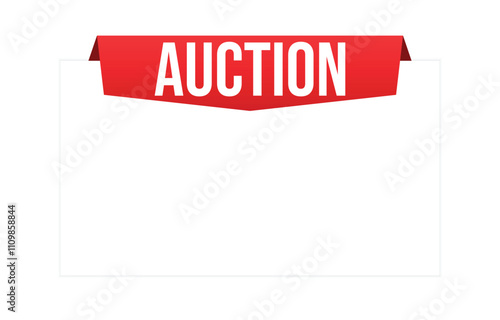 Auction banner design. Auction icon. Flat style vector illustration.