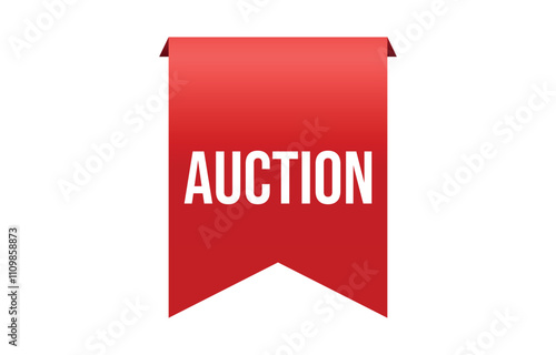 Auction banner design. Auction icon. Flat style vector illustration.