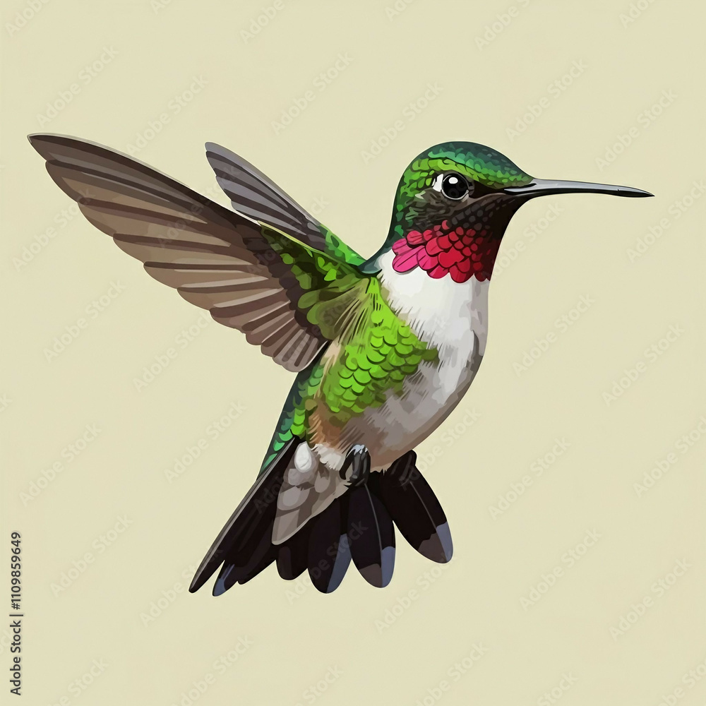 Obraz premium Hummingbird isolated on light background