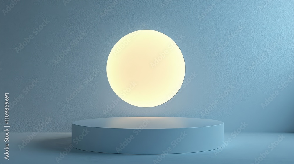 Oval Light Illuminates Cylindrical Display Platform Oval Light Illuminates Cylindrical Display Platform