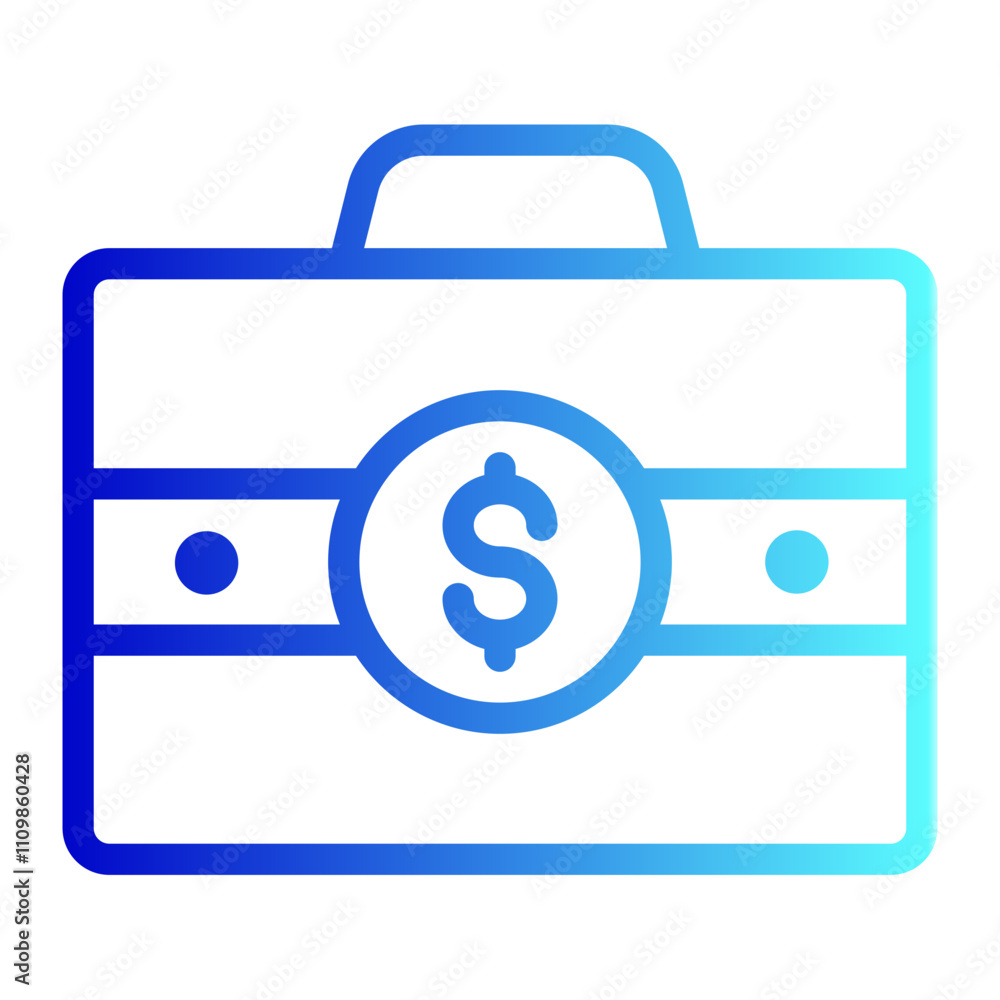 Bag vector icon, briefcase symbol, suitcase illustration, button sign, design element for web and mobile