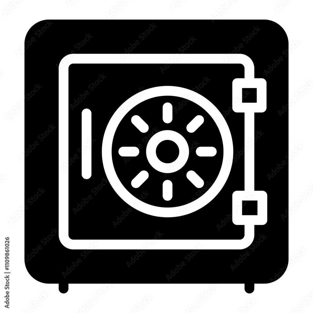 Bank safe icon for your website, logo, app, UI, product print. Bank safe concept flat Silhouette vector illustration icon Bank safe icon for your website, logo, app, UI, product print. Bank safe concept flat Silhouette vector illustration icon