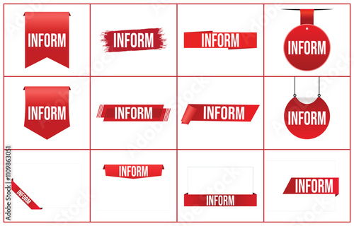 Vector illustration modern inform banner, Isolated web element.