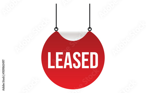 Leased banner design. Leased icon. Flat style vector illustration.
