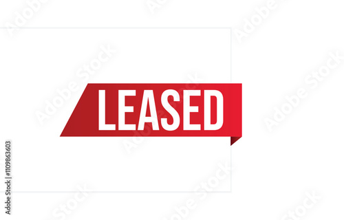 Leased red vector banner illustration isolated on white background