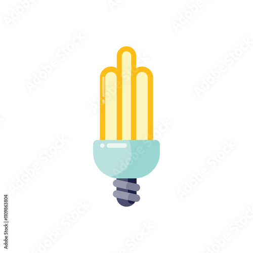 Three tube fluorescent bulb  icon