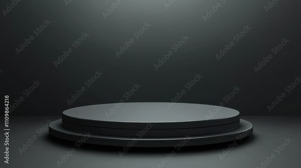Dark Circular Platform Minimalist Display Stand Dark Circular Platform Minimalist Display Stand