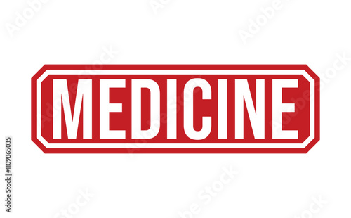 MEDICINE rubber stamp on white background. MEDICINE Stamp.