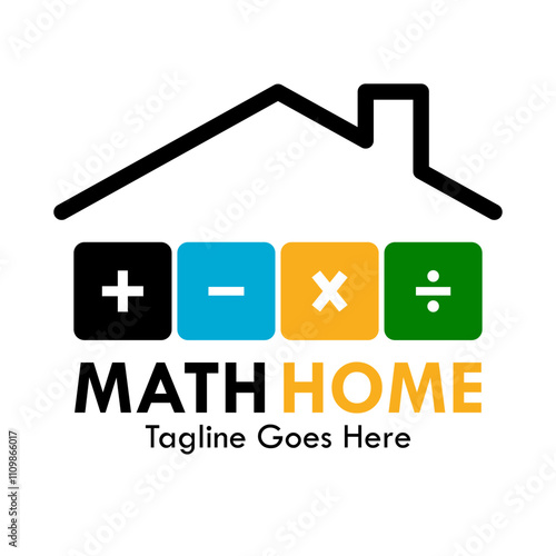 Math home logo template illustration