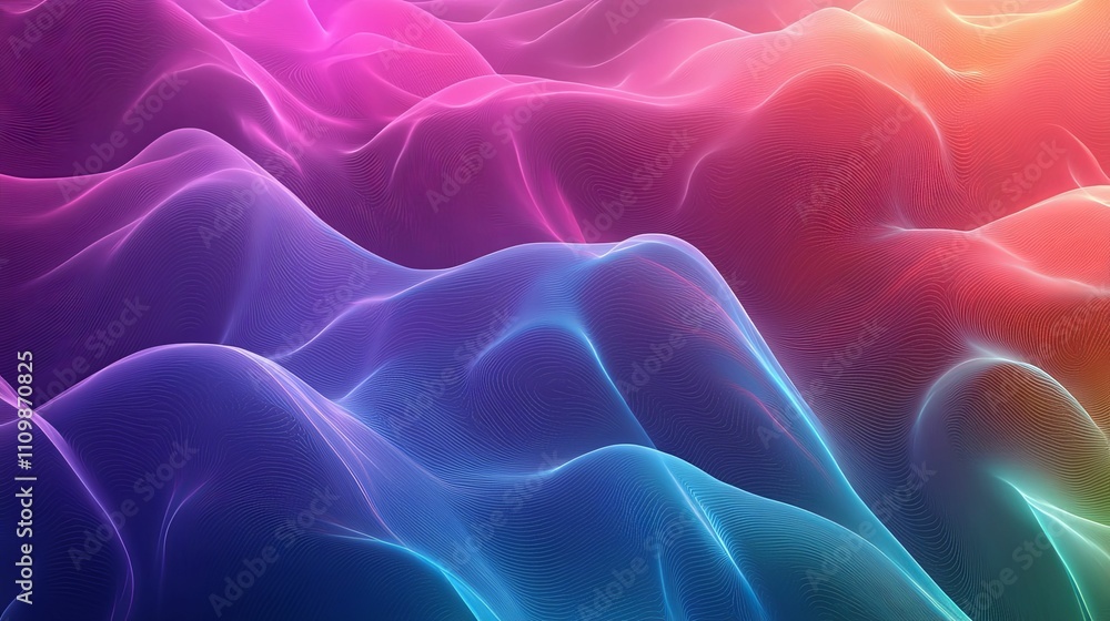 Abstract Colorful Waves Digital Landscape Abstract Colorful Waves Digital Landscape