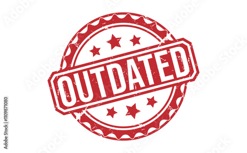 OUTDATED rubber stamp on white background. OUTDATED Stamp.