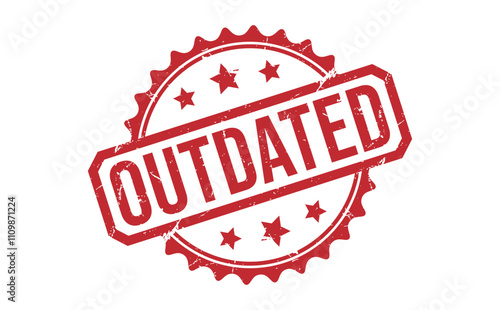 OUTDATED rubber stamp on white background. OUTDATED Stamp.