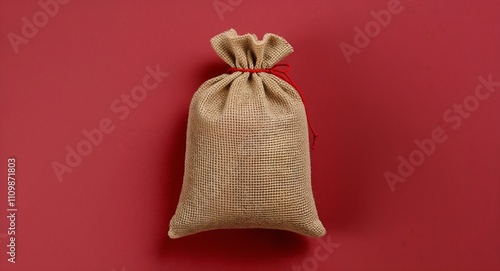 Burlap Sack on Red background design