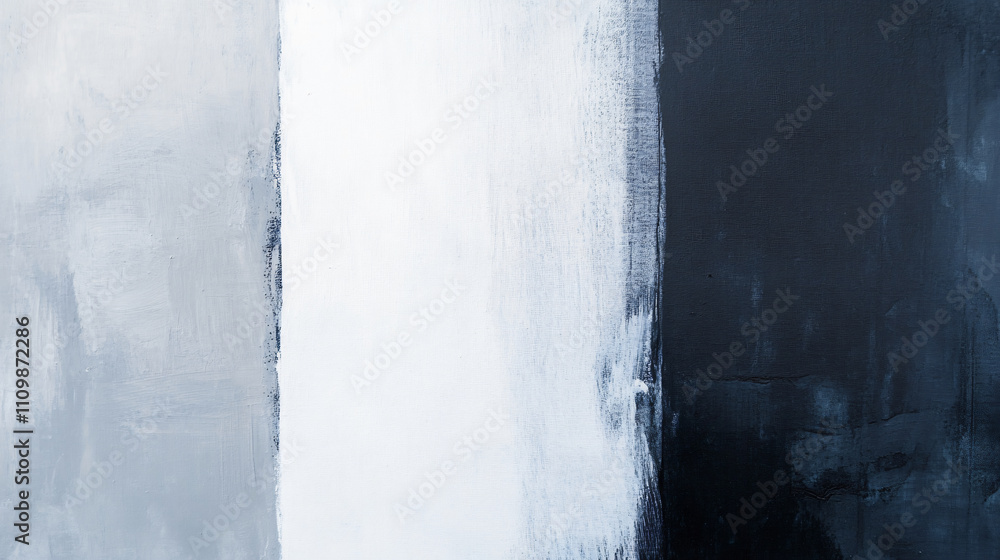 Monochromatic palette with varying shades of gray, white, and black creates striking visual contrast. This artwork evokes sense of calm and simplicity Monochromatic palette with varying shades of gray, white, and black creates striking visual contrast. This artwork evokes sense of calm and simplicity