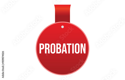 Probation red vector banner illustration isolated on white background